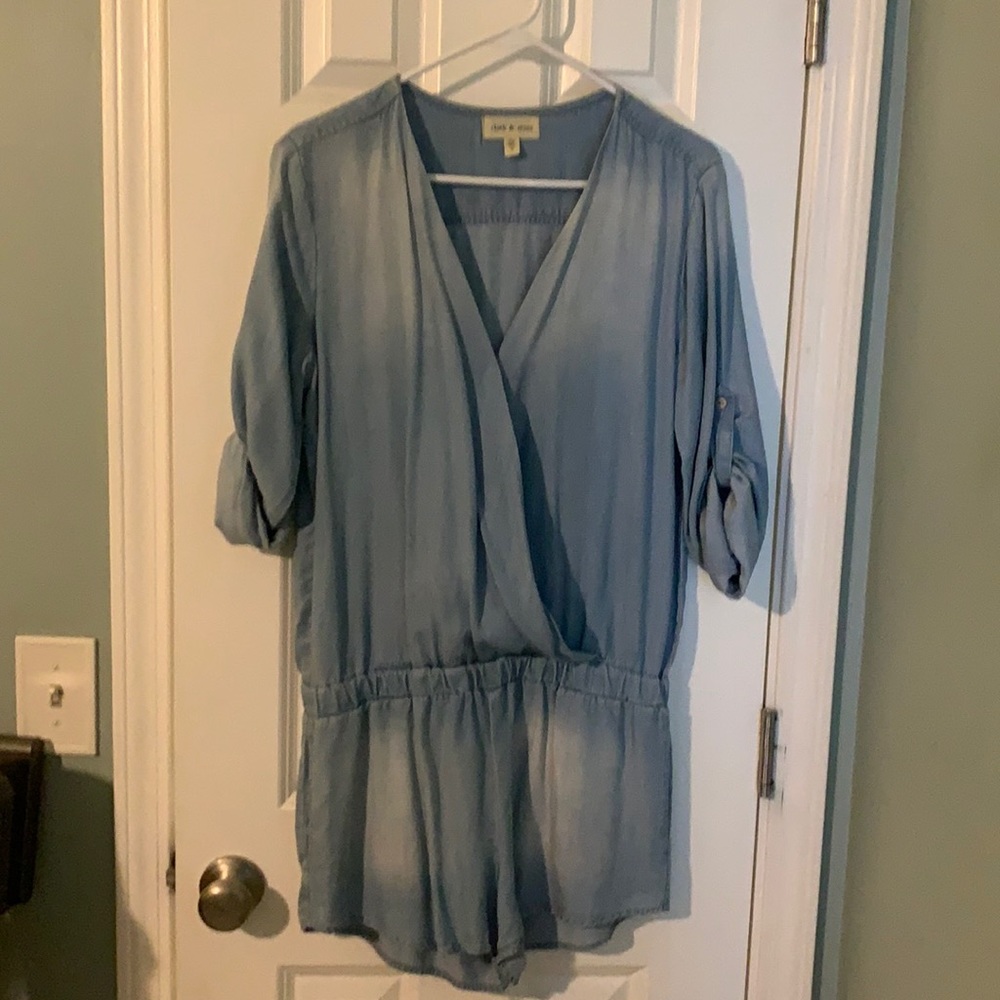 Chambray cloth + stone romper from Anthropologie